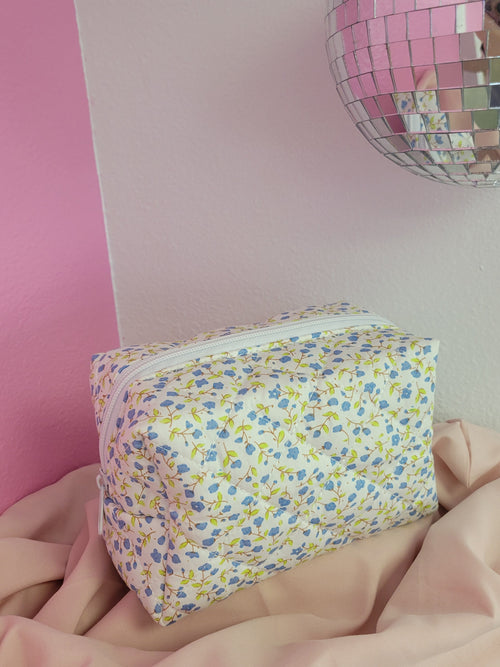 Blue Spring Makeup Bag