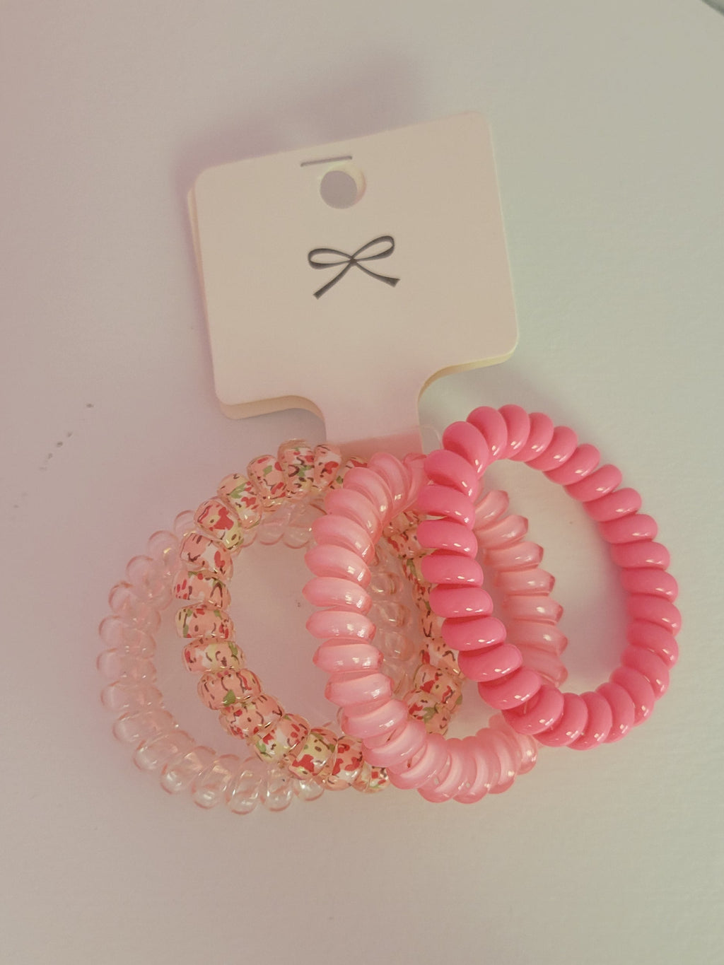 Pink Hair Ties 4 Pack