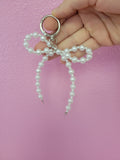 Beaded Pearl Bow Bag Charm
