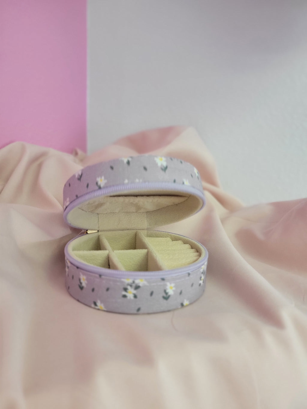 Purple Floral Travel Jewelry Box