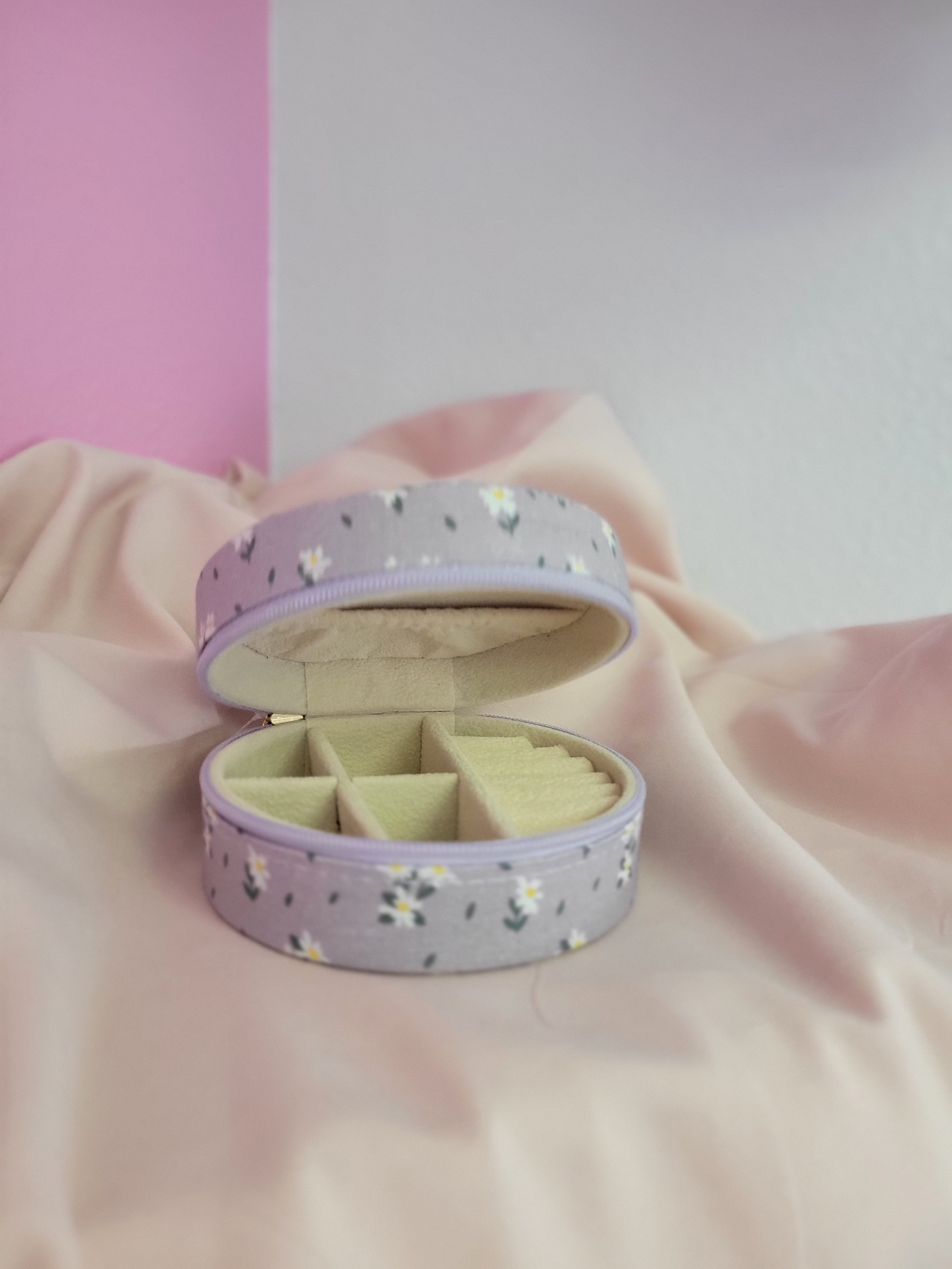 Purple Floral Travel Jewelry Box