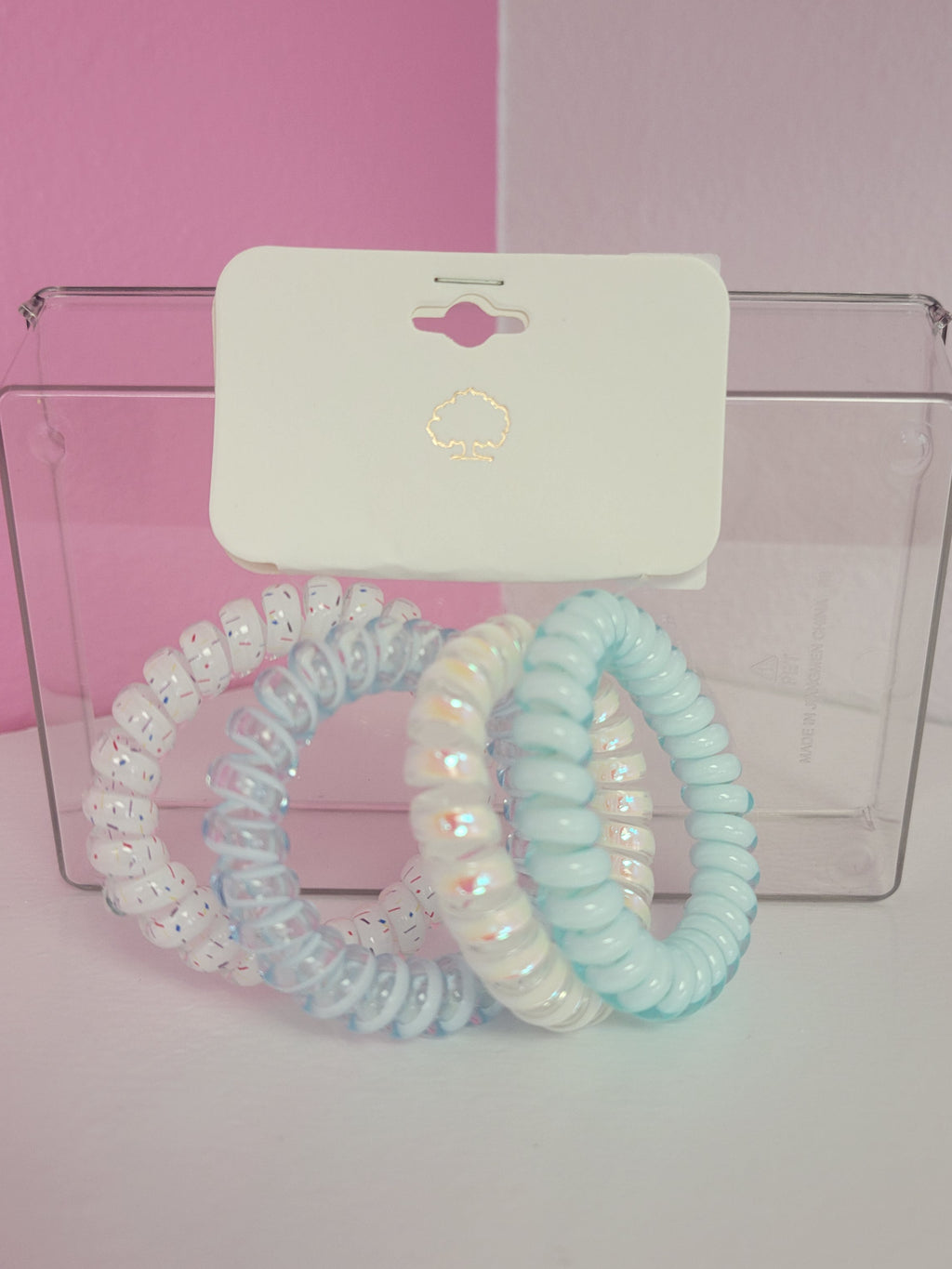 Blue Coil Hair Ties 4 Pack