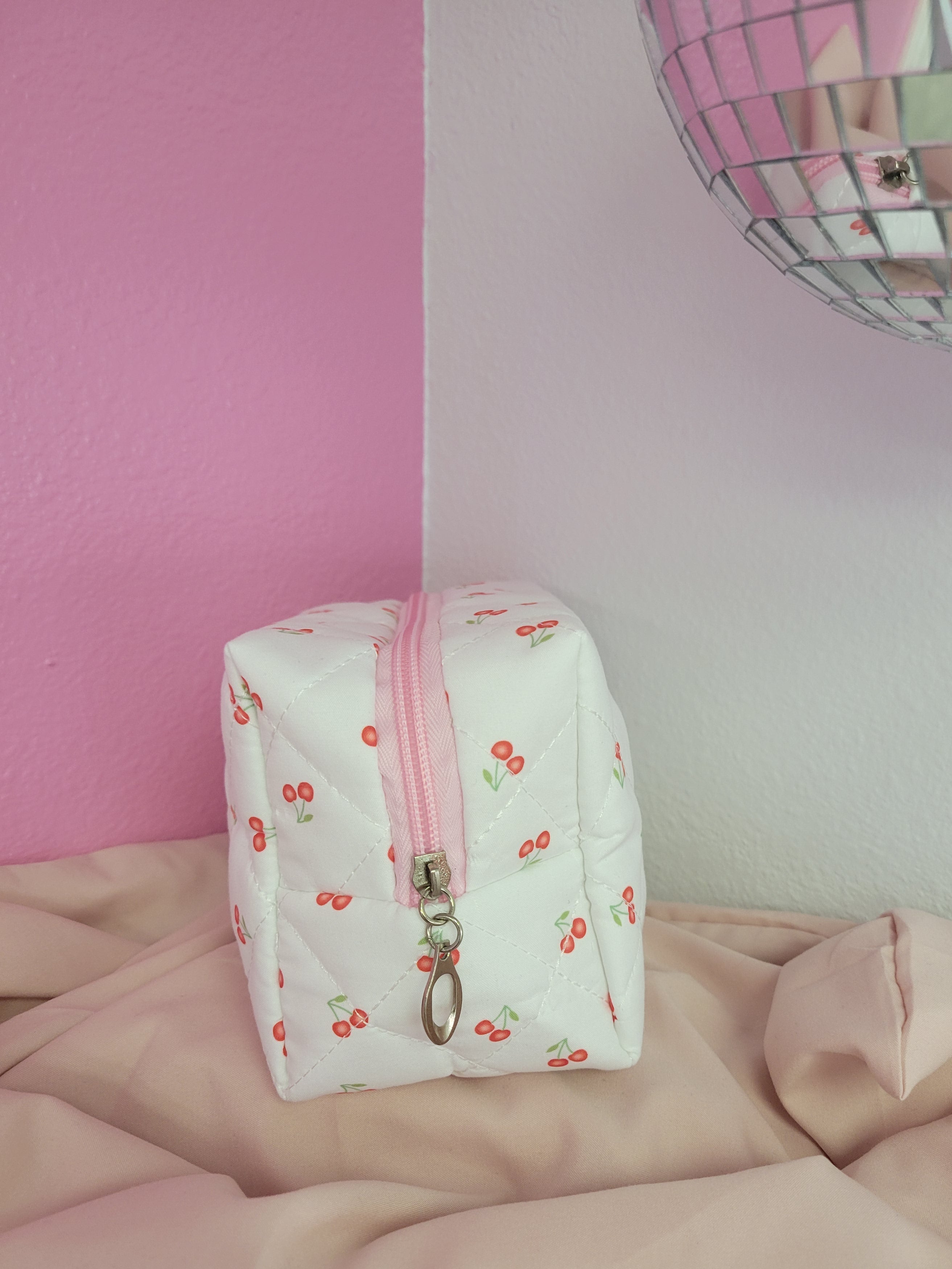 Cherry Print Makeup Bag