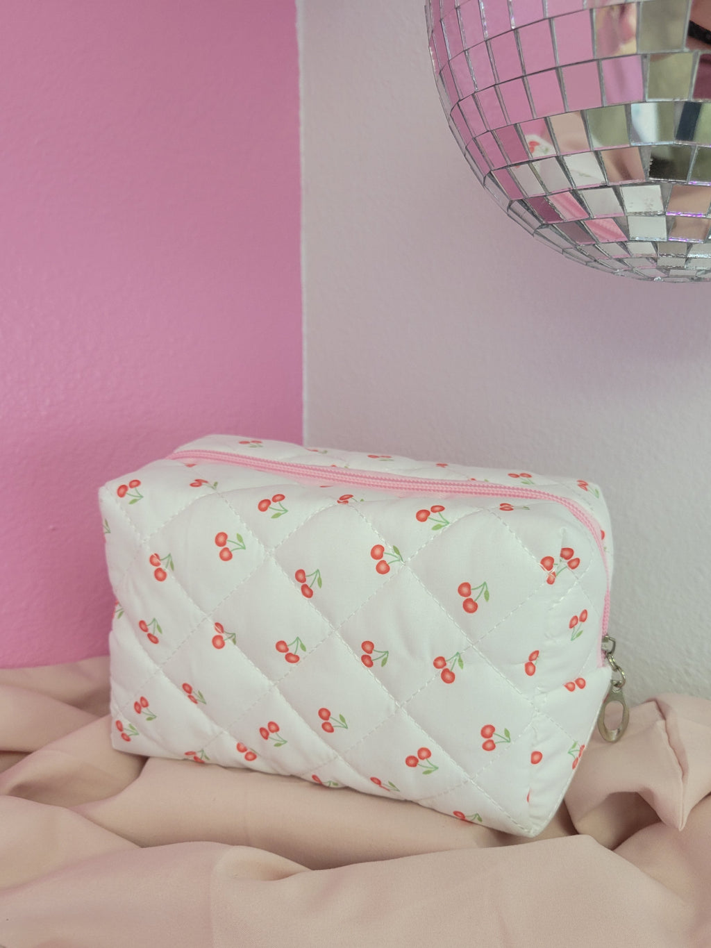 Cherry Print Makeup Bag