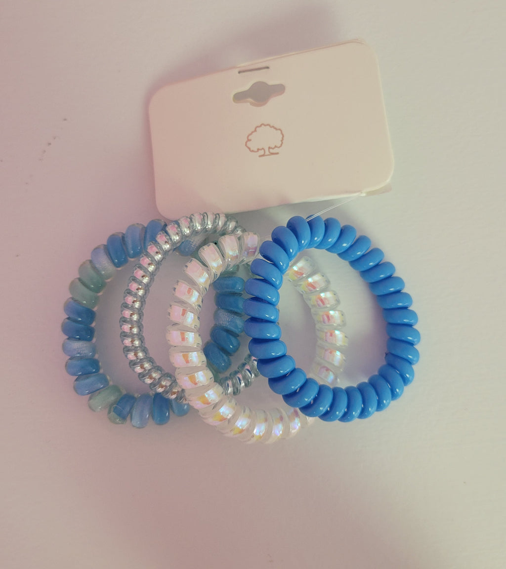 Blue Hair Ties 4 Pack