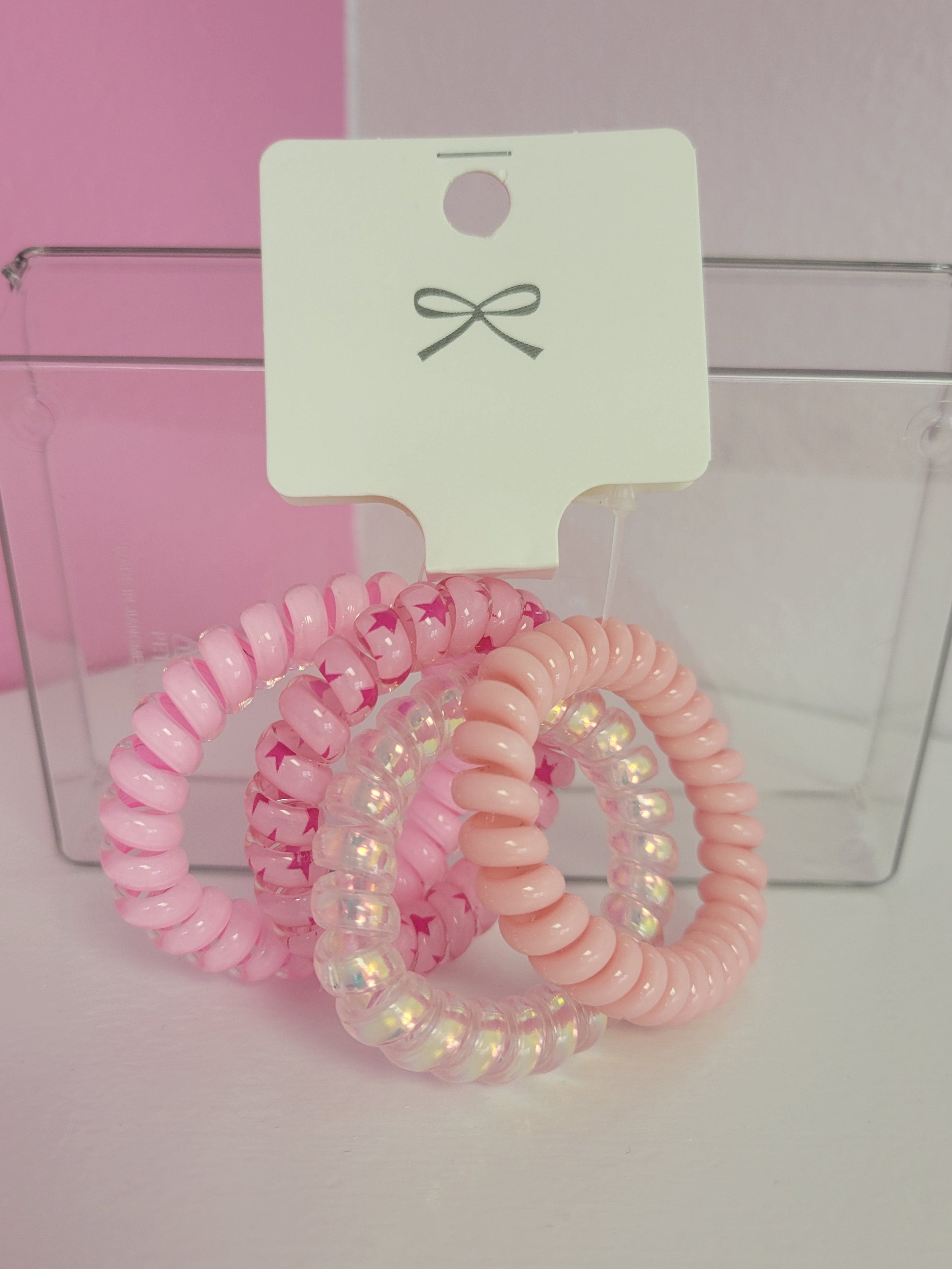 Pink Hair Ties 4 Pack