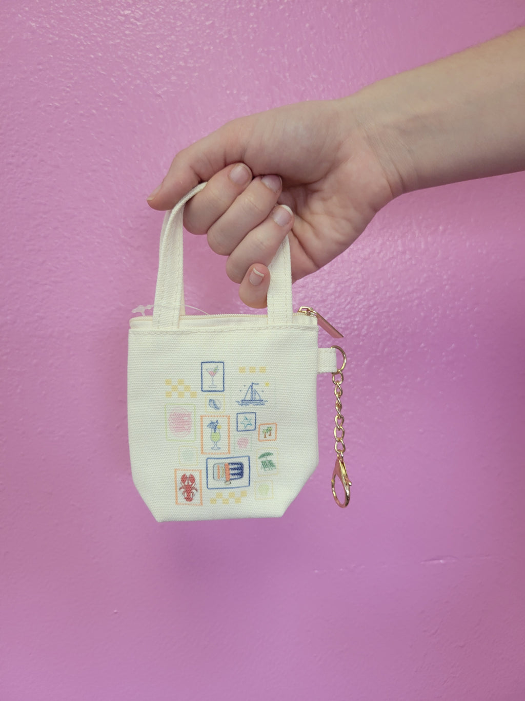 Mini Canvas Tote Bag Charm