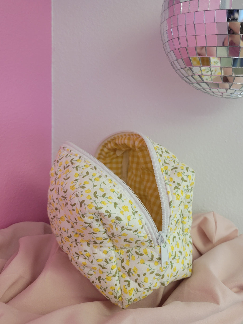 Yellow Spring Makeup Bag