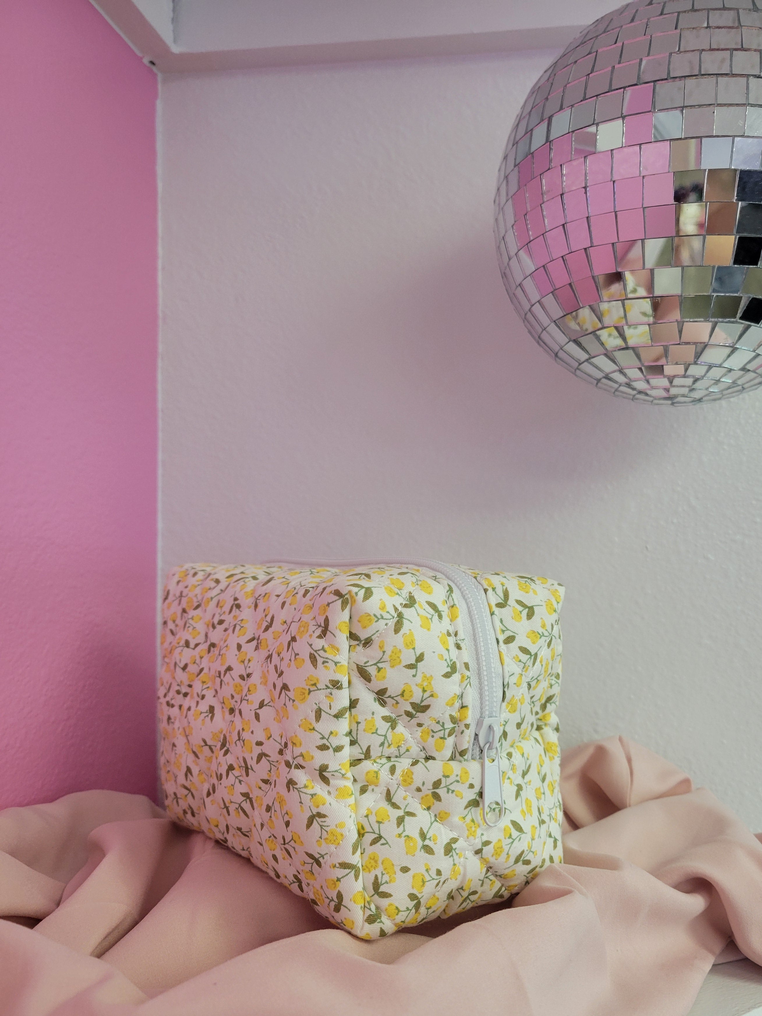 Yellow Spring Makeup Bag