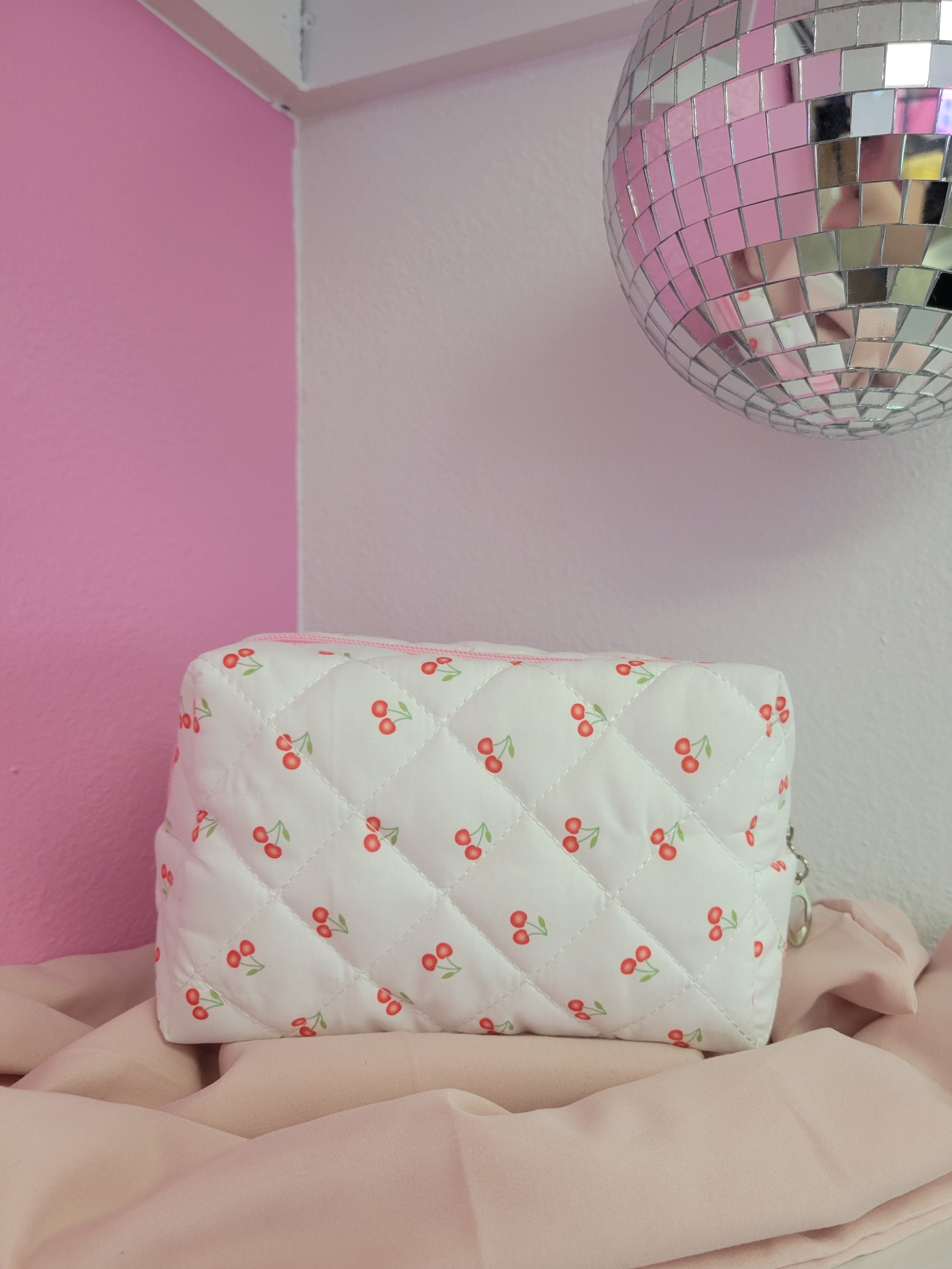 Cherry Print Makeup Bag