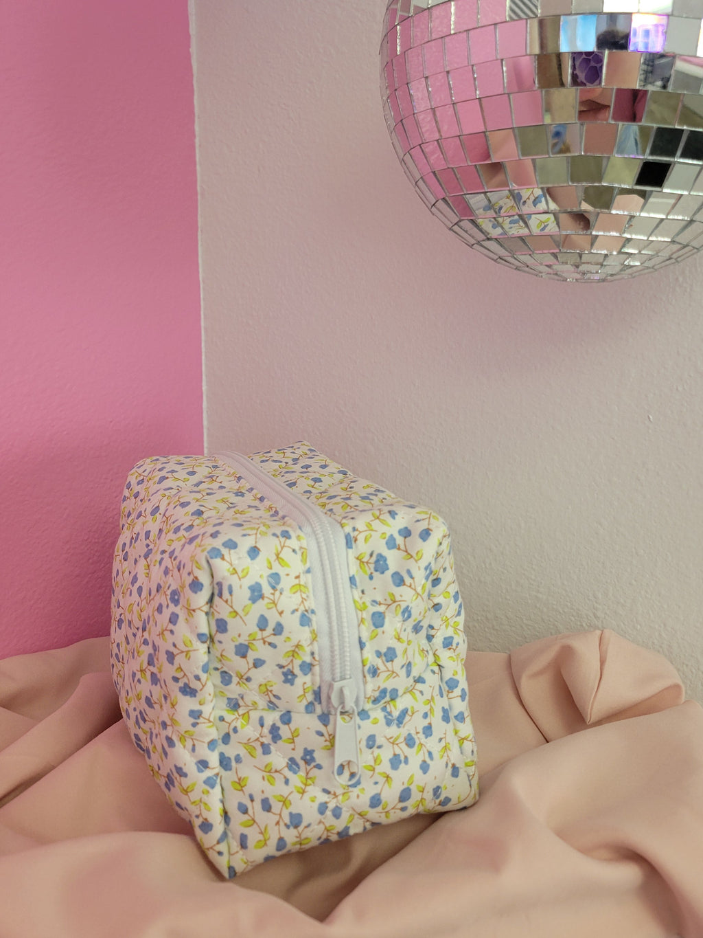 Blue Spring Makeup Bag