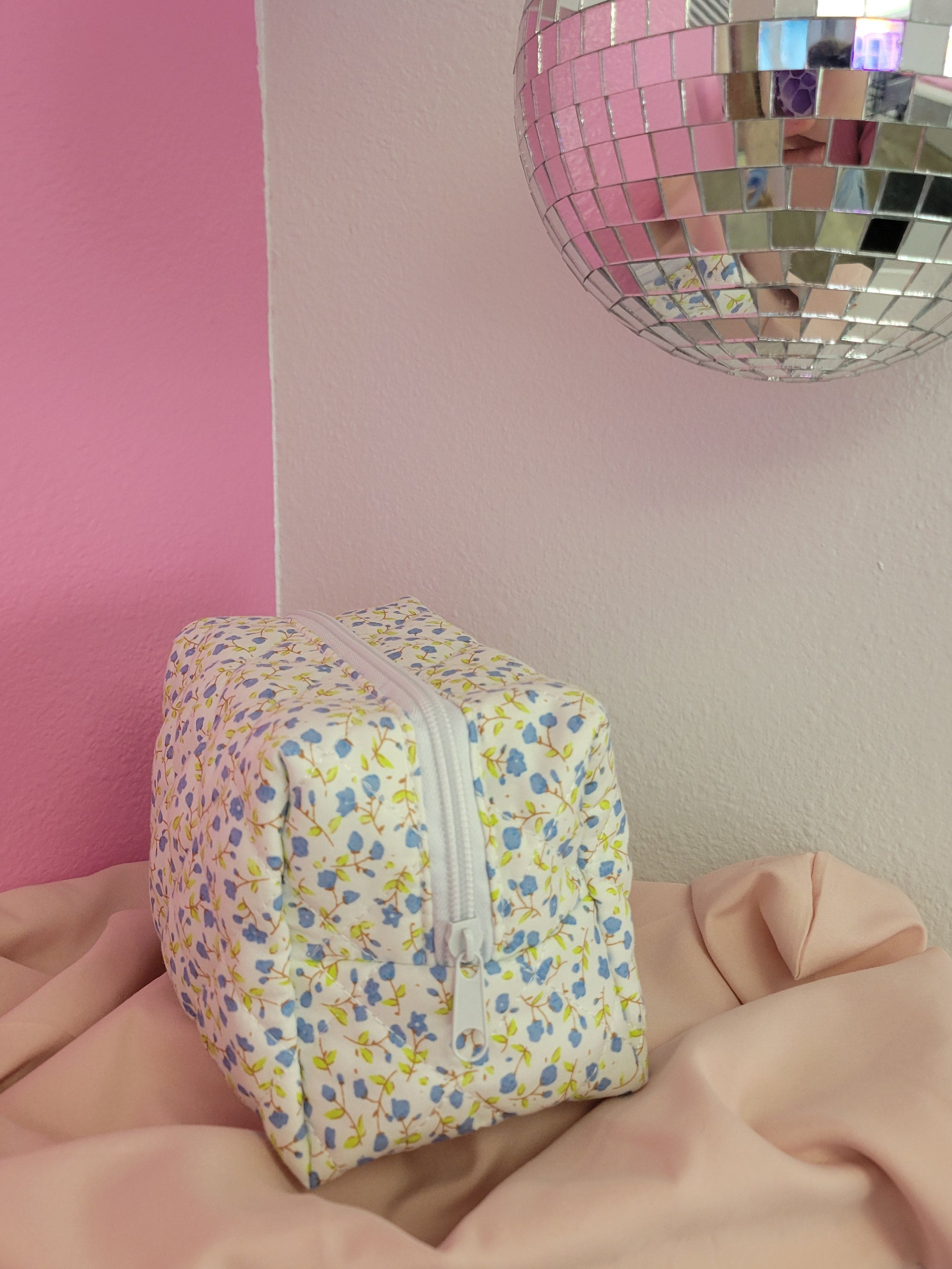 Blue Spring Makeup Bag