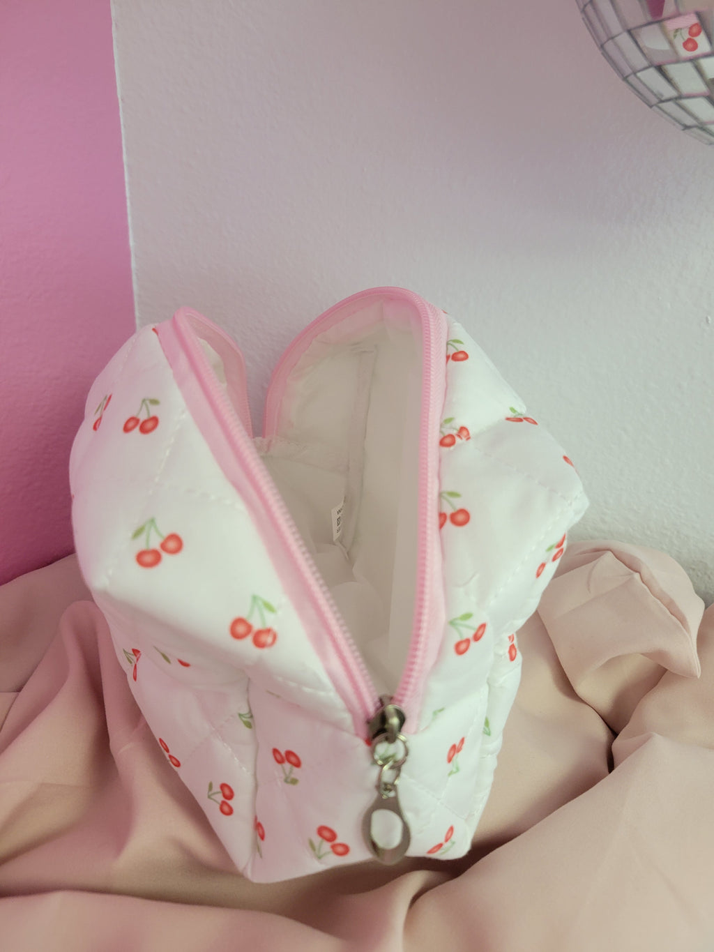 Cherry Print Makeup Bag