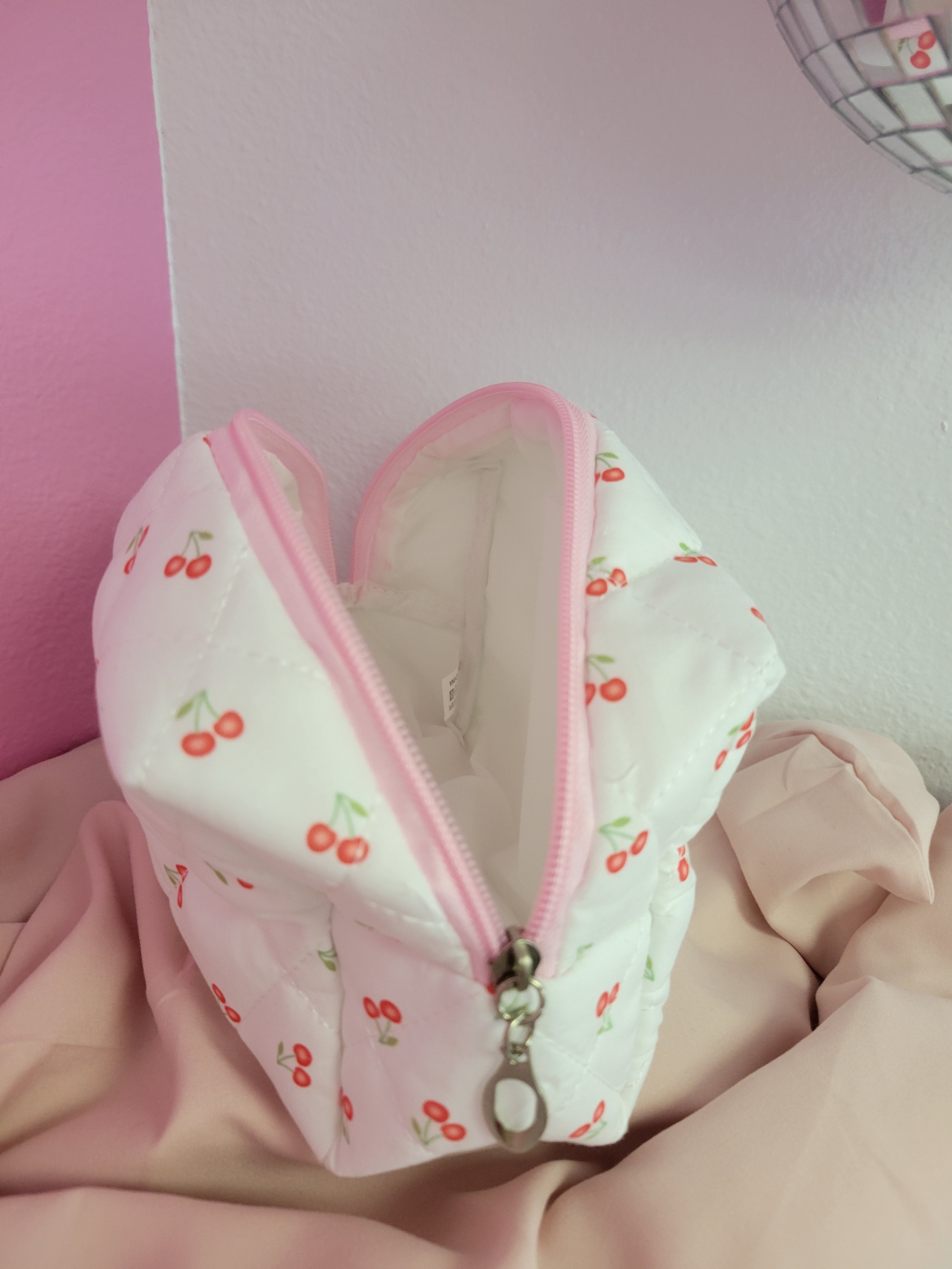Cherry Print Makeup Bag