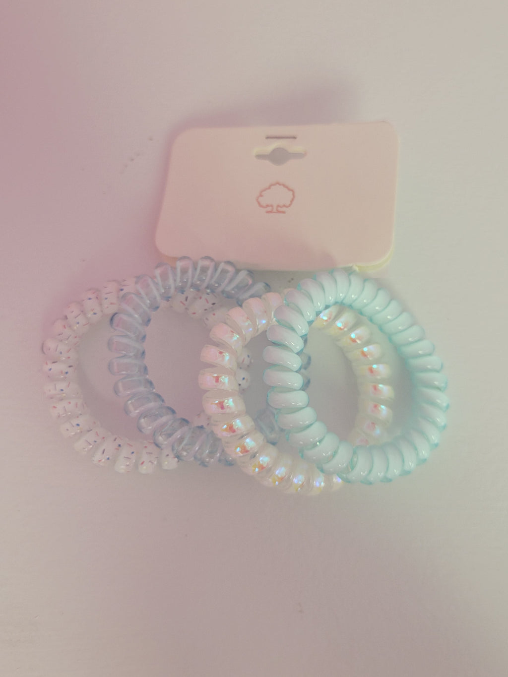Blue Coil Hair Ties 4 Pack