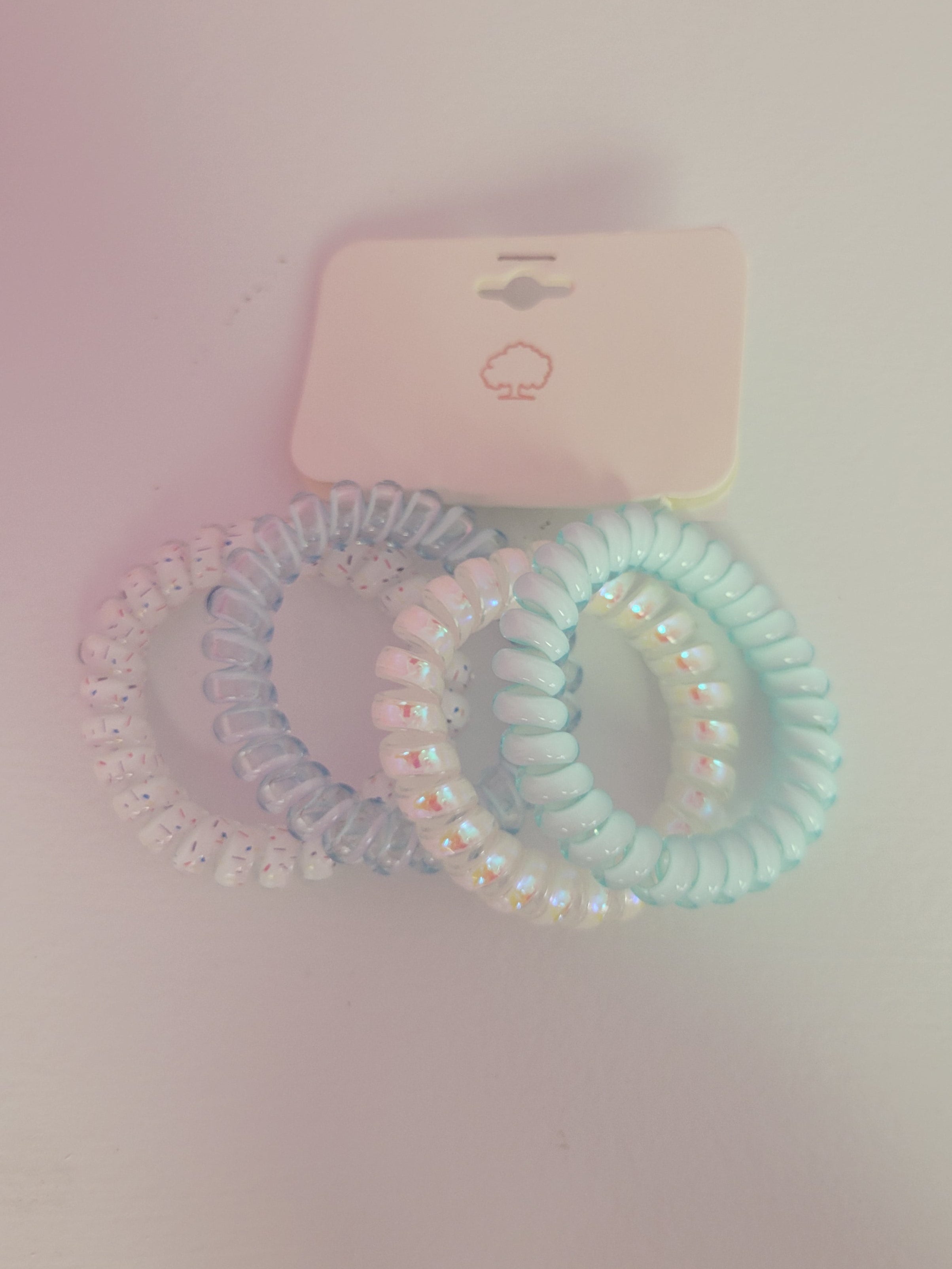Blue Coil Hair Ties 4 Pack