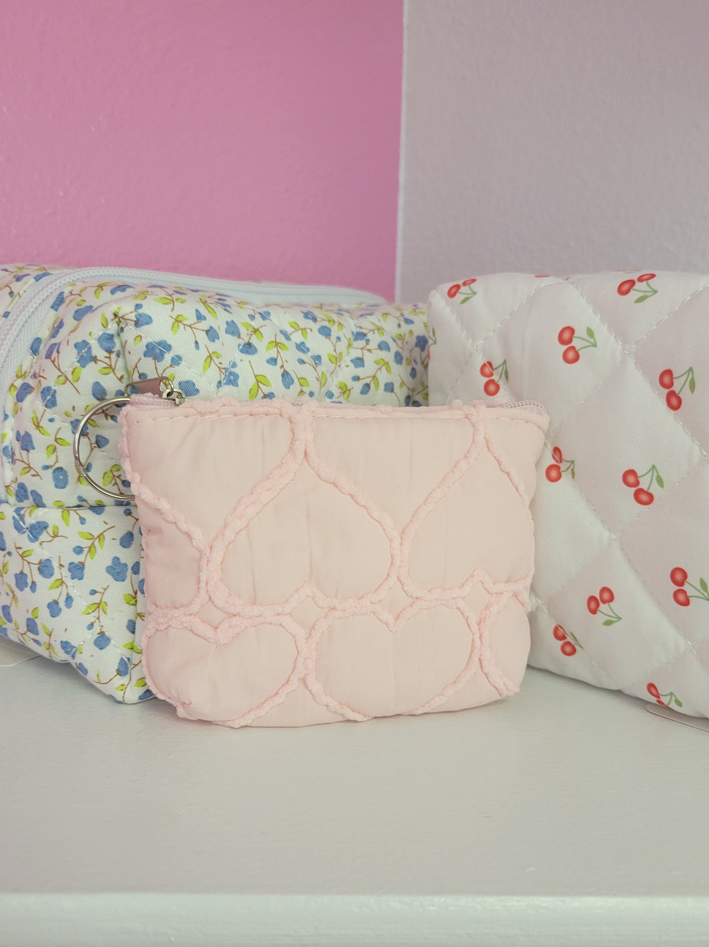 Heart Embroidered Coin Purse