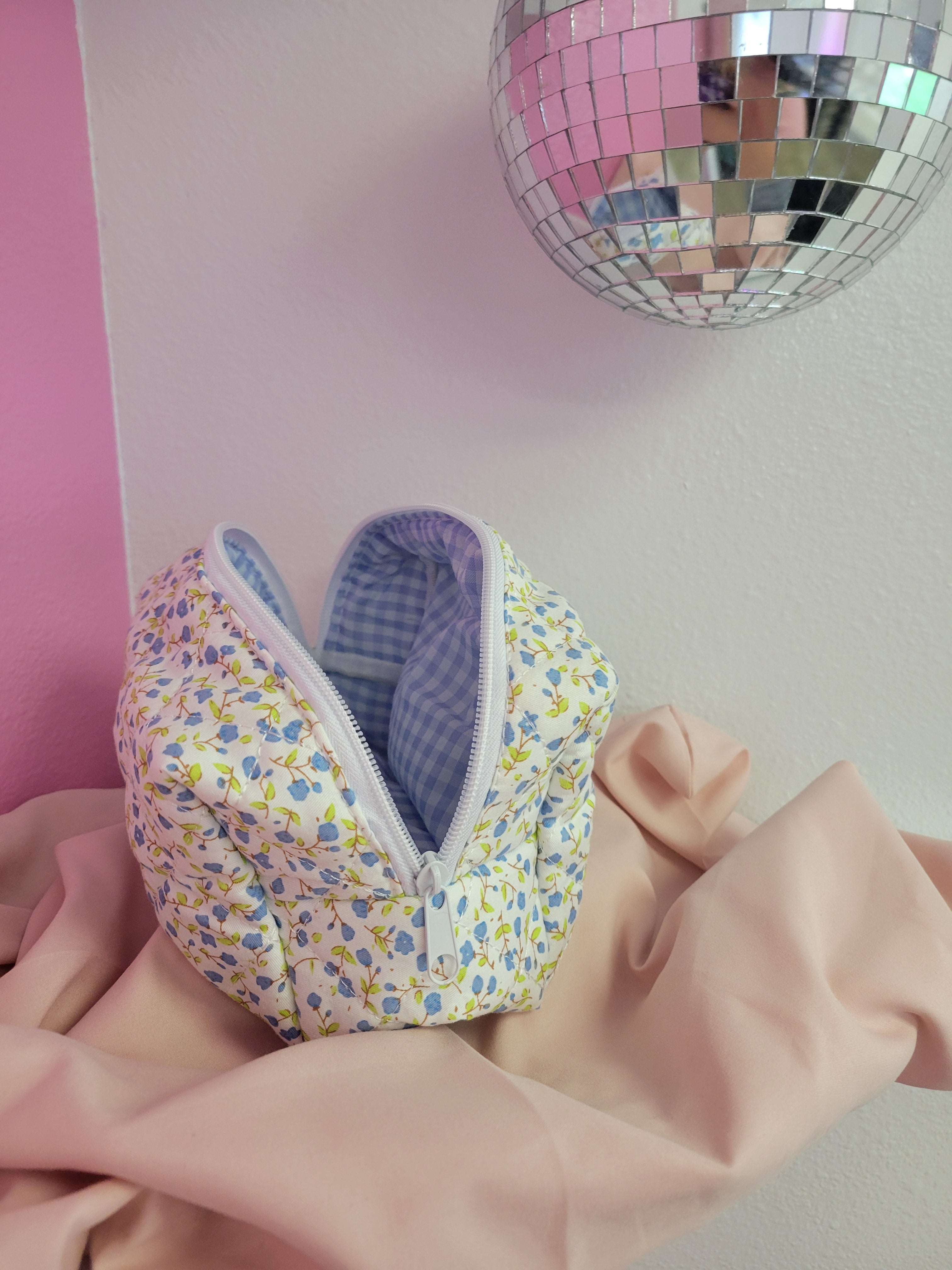 Blue Spring Makeup Bag