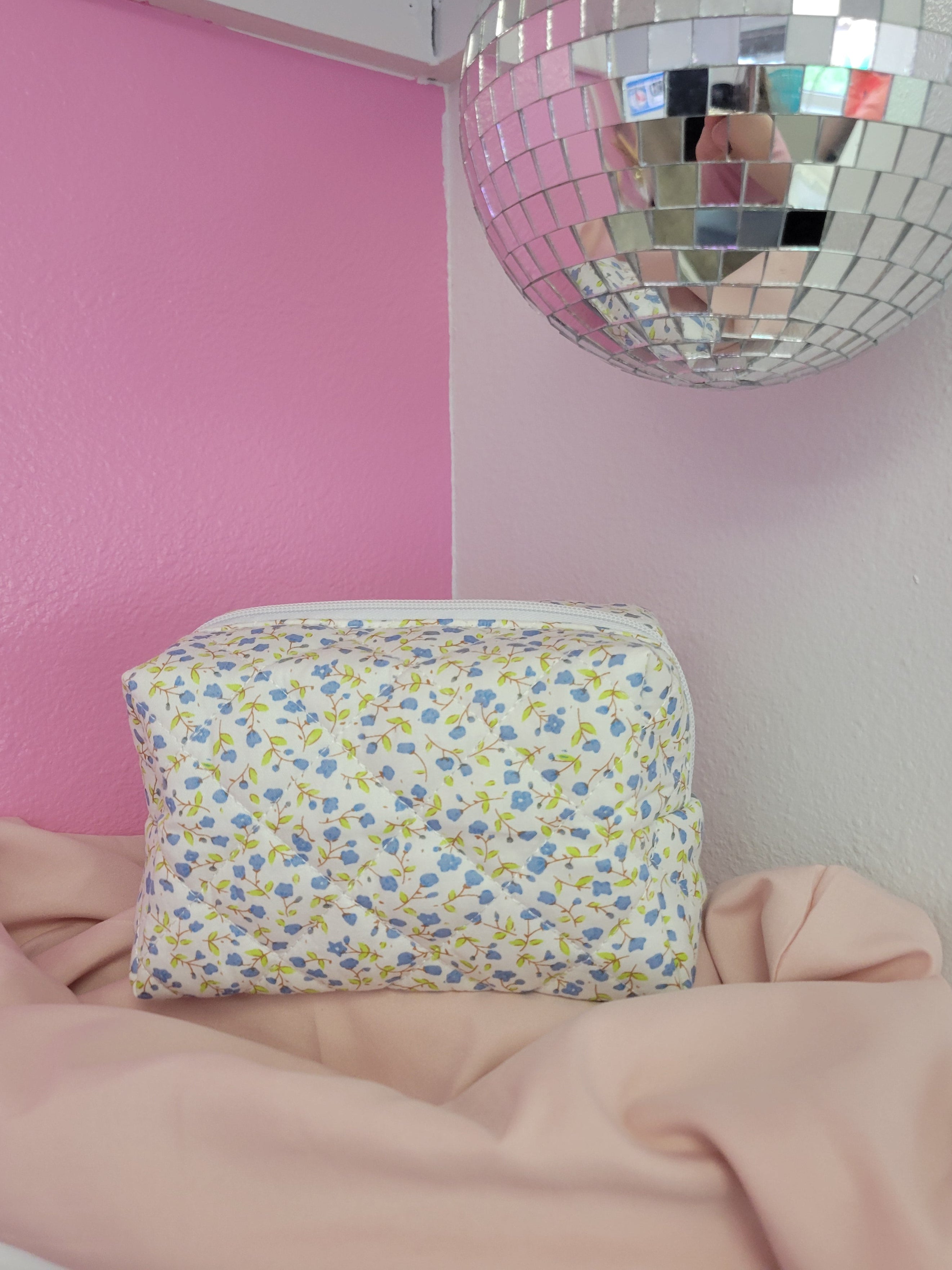Blue Spring Makeup Bag
