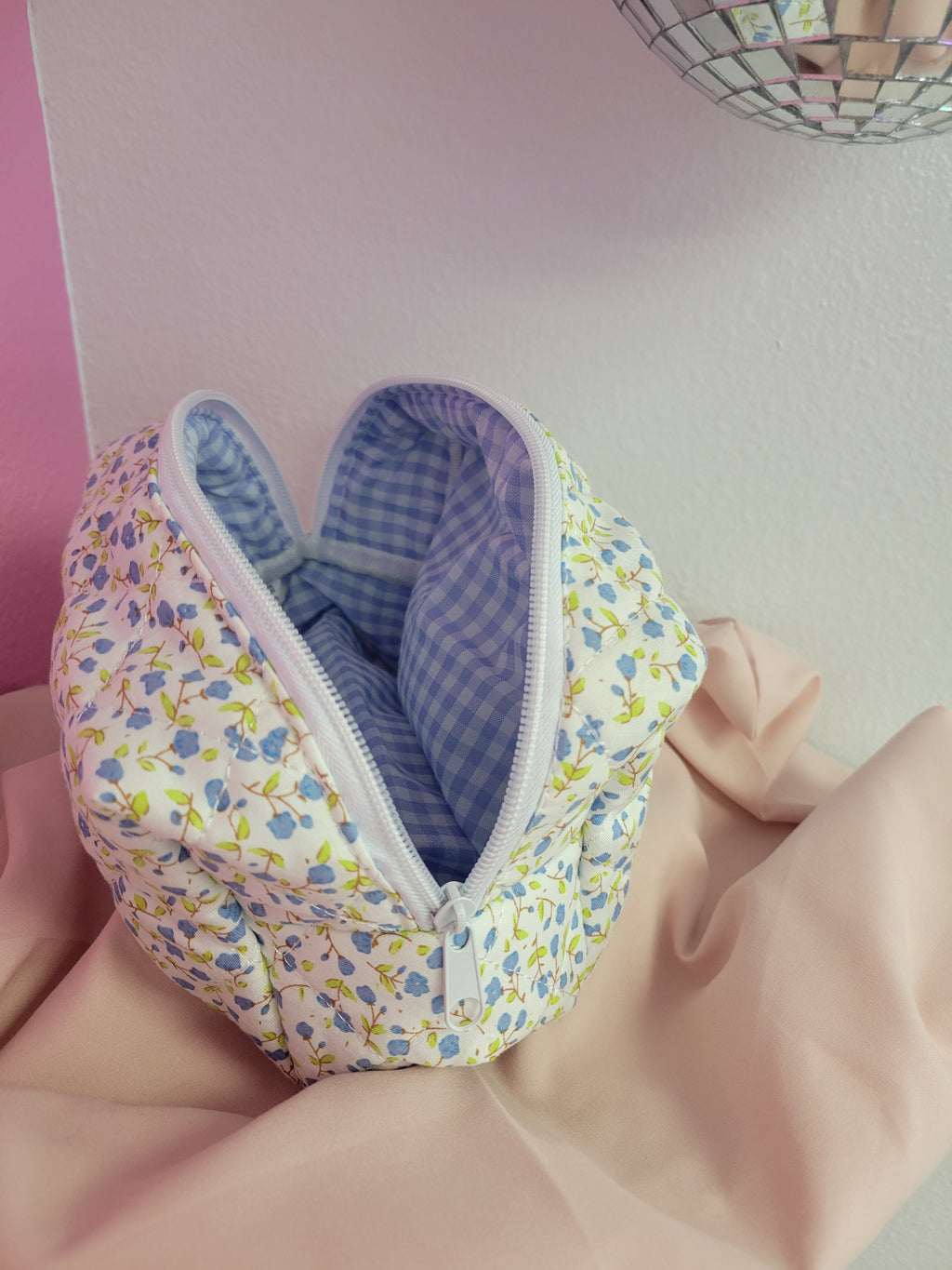 Blue Spring Makeup Bag