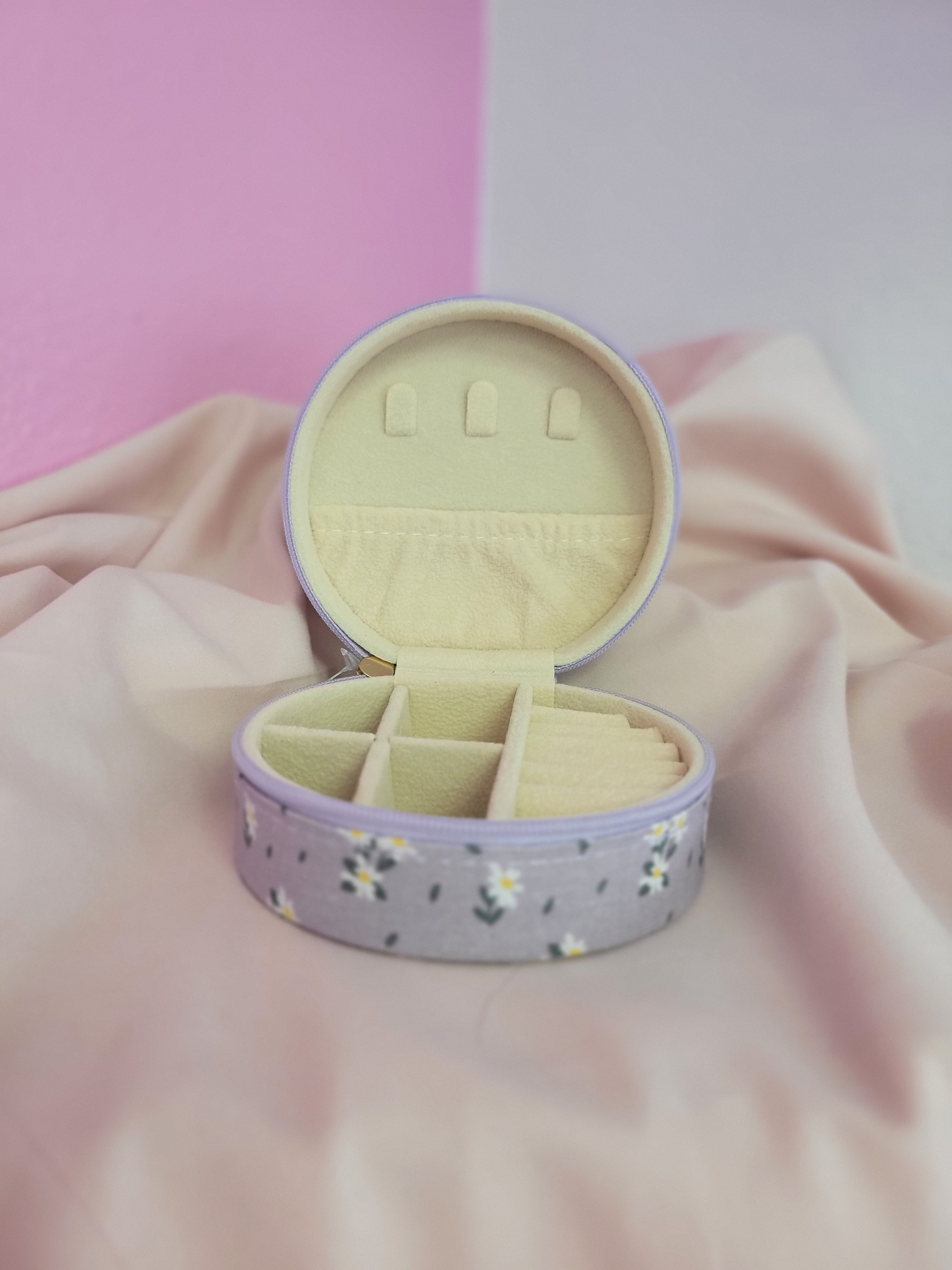 Purple Floral Travel Jewelry Box