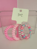 Pink Coil Hair Ties 4 Pack